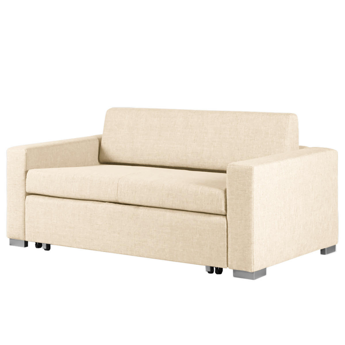 SCHLAFSOFA - Silberfarben/Creme, Textil (153/90/90cm) - home24