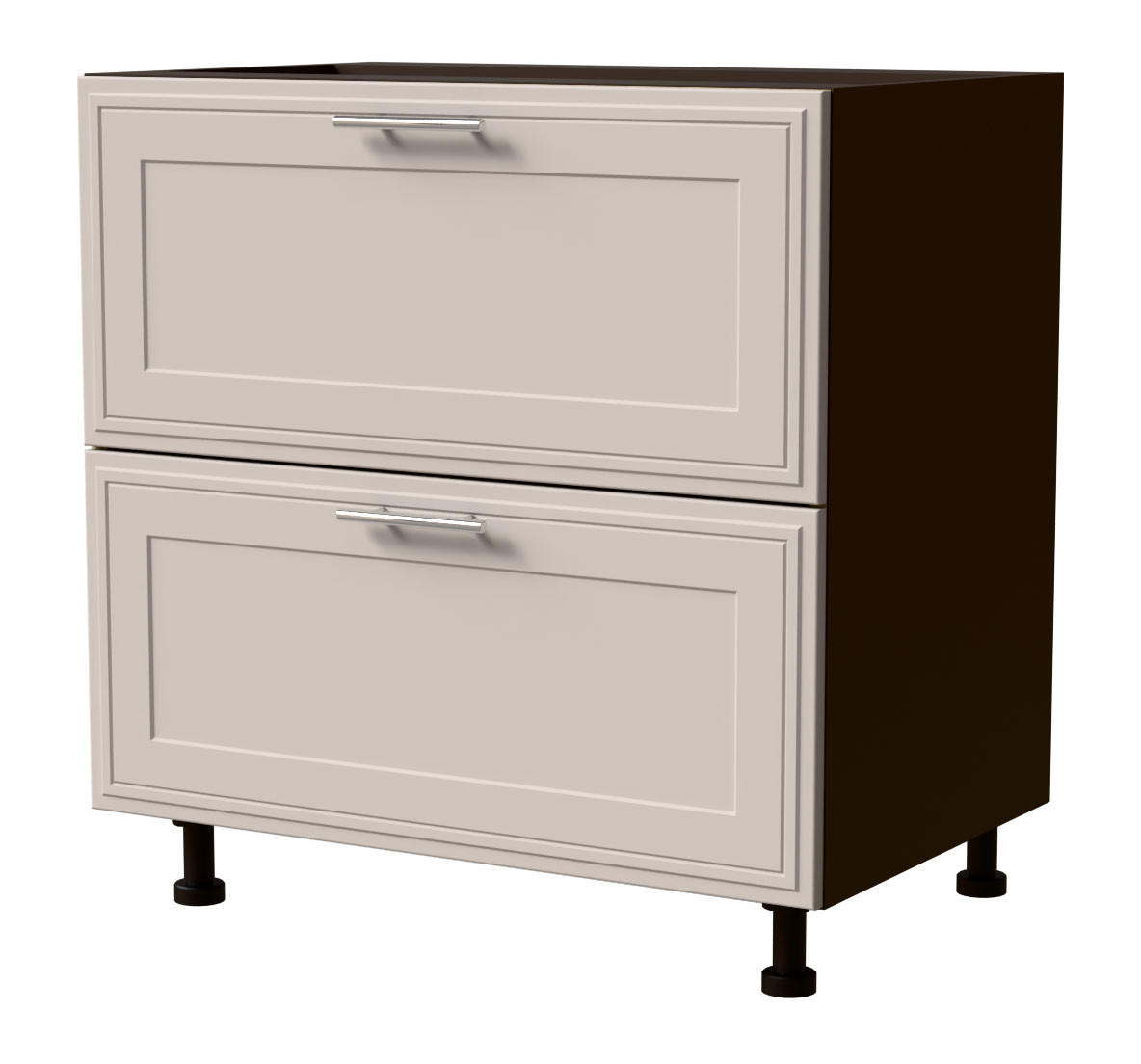 SCHUBLADENUNTERSCHRANK Salo D2/80 Lava / Kaschmir Matt 80 / 50 / 82cm - REJS Vollauszug - Kaschmir/Dunkelgrau, Holz/Holzwerkstoff (80/82/50cm) - Feldmann-Wohnen