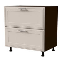 SCHUBLADENUNTERSCHRANK Salo D2/80 Lava / Kaschmir Matt 80 / 50 / 82cm - Blum Teilauszug - Kaschmir/Dunkelgrau, Holz/Holzwerkstoff (80/82/50cm) - Feldmann-Wohnen