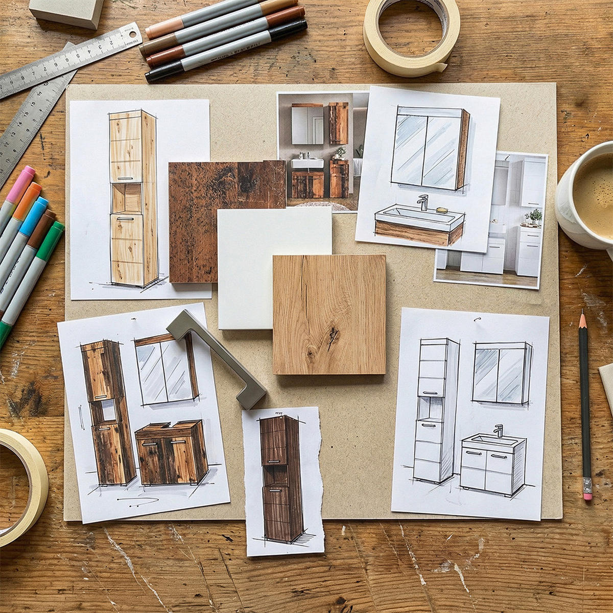 BADSPIEGELSCHRANK Luna Eiche Wotan 60 x 77 cm - Eiche Wotan, Holzwerkstoff (60/77/17cm) - Vicco