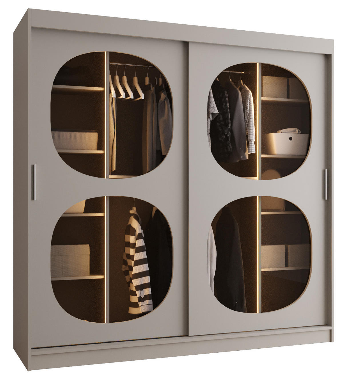 SCHWEBETÜRENSCHRANK 200/200/62 2-türig - Kaschmir, Holz (200/200/62cm) - Abiks Möbel
