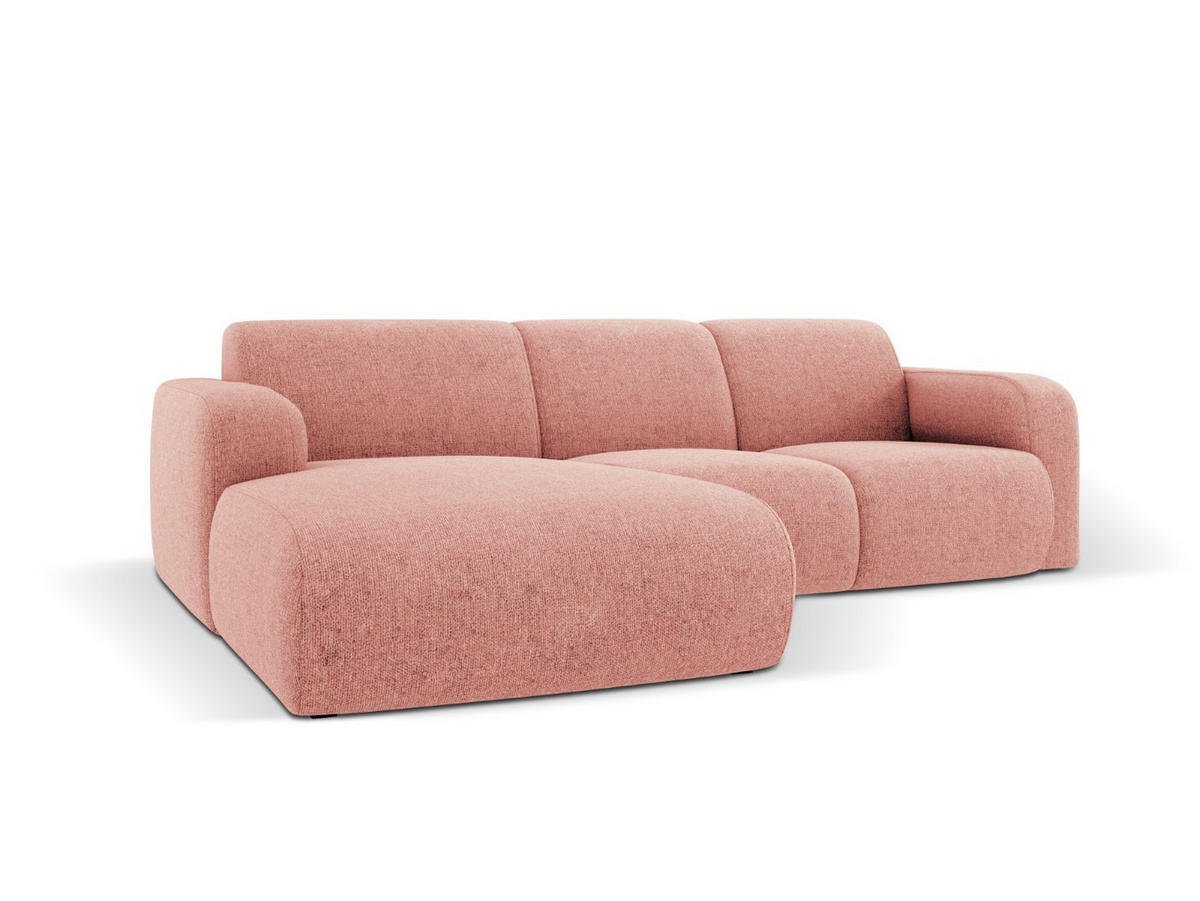 ECKSOFA links Molino aus Chenille-Stoff rosa 4 Sitzplätze - Pink, Textil (170/250cm) - Micadoni
