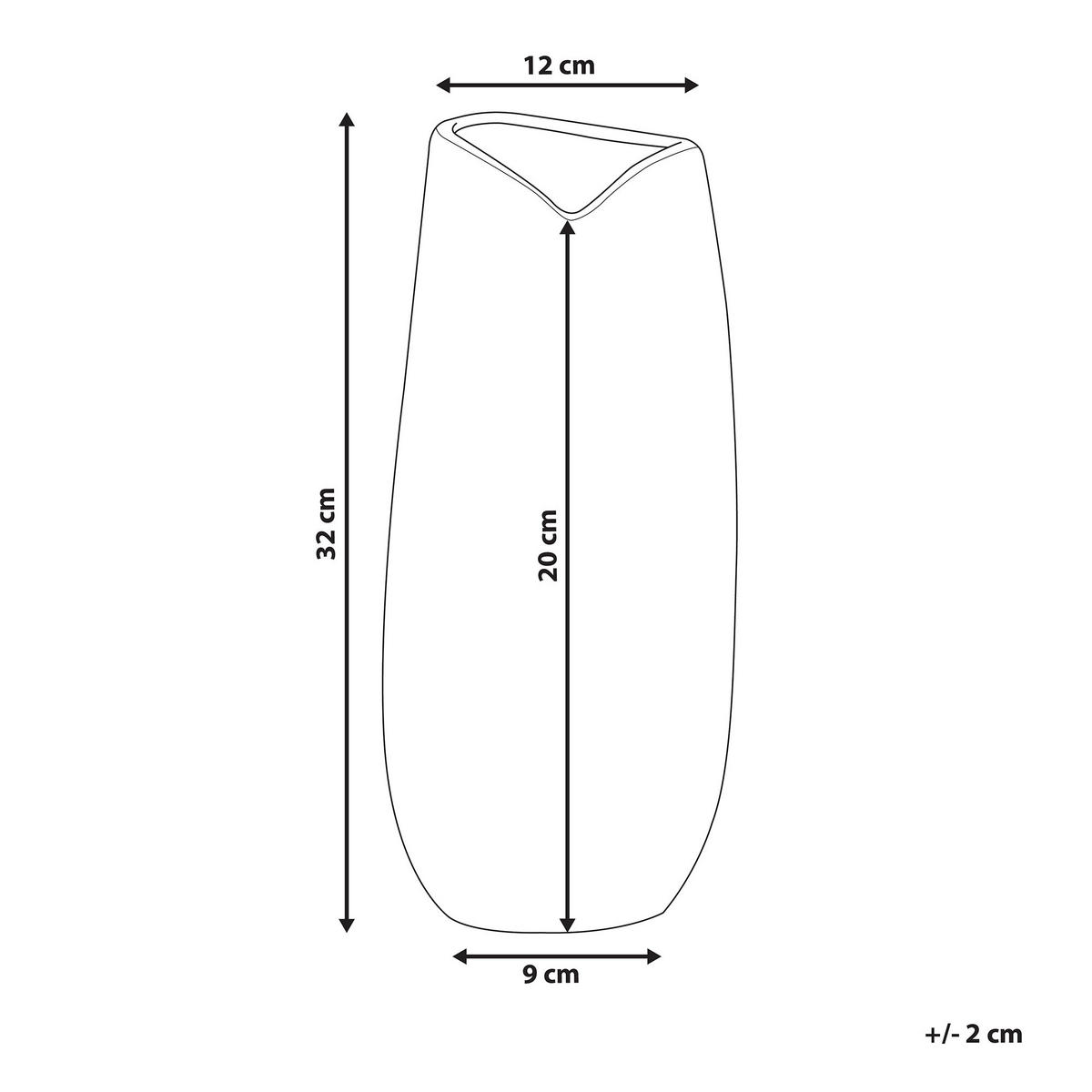DEKOVASE Steinzeug schwarz Derbe - Schwarz, Stein (32cm) - Beliani