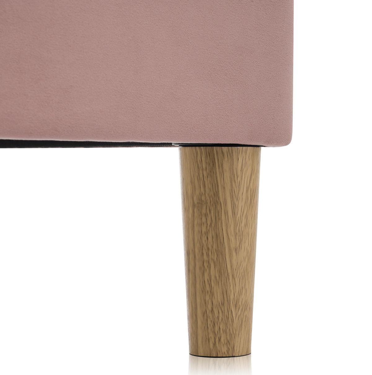 POLSTERBETT aus Samt 140x200 cm in Rosa mit LED-Kopfteil - Rosa, Textil (140/200cm) - Modfu