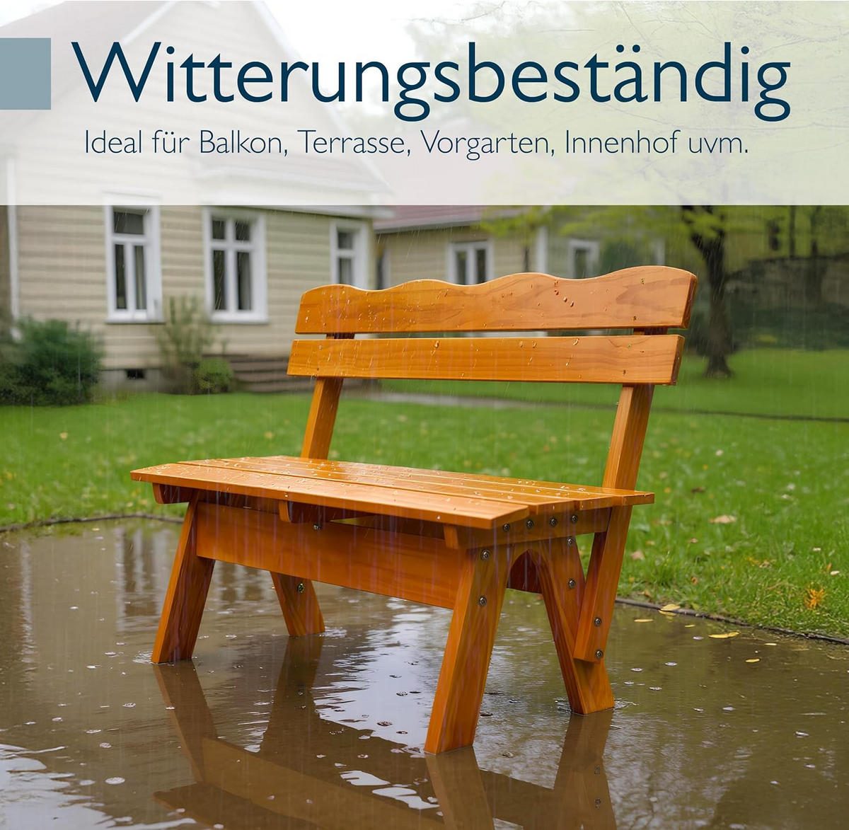 GARTENBANK Tromsö RD 150cm - Braun, Holz (42/60/150cm) - Beautissu 