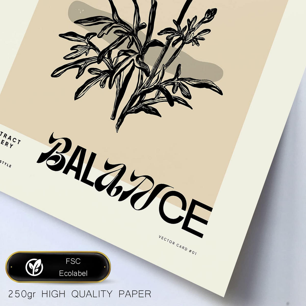 POSTER Set Mit 6 Schwarze Tintengefühle Größe A3 & A4 Weißer Rahmen - Weiß, Papier (29.7/1cm) - Nacnic