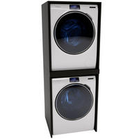 WASCHMASCHINENSCHRANK für Waschmaschine & Wäschetrockner 66/180/65 - Schwarz, Holzwerkstoff (66/180/65cm) - RAUMHIRSCH FURNITURE