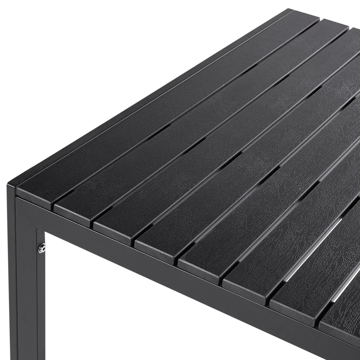 GARTENTISCH-SET 4-Sitzer Schwarz Nardo - Schwarz, Kunststoff - Beliani