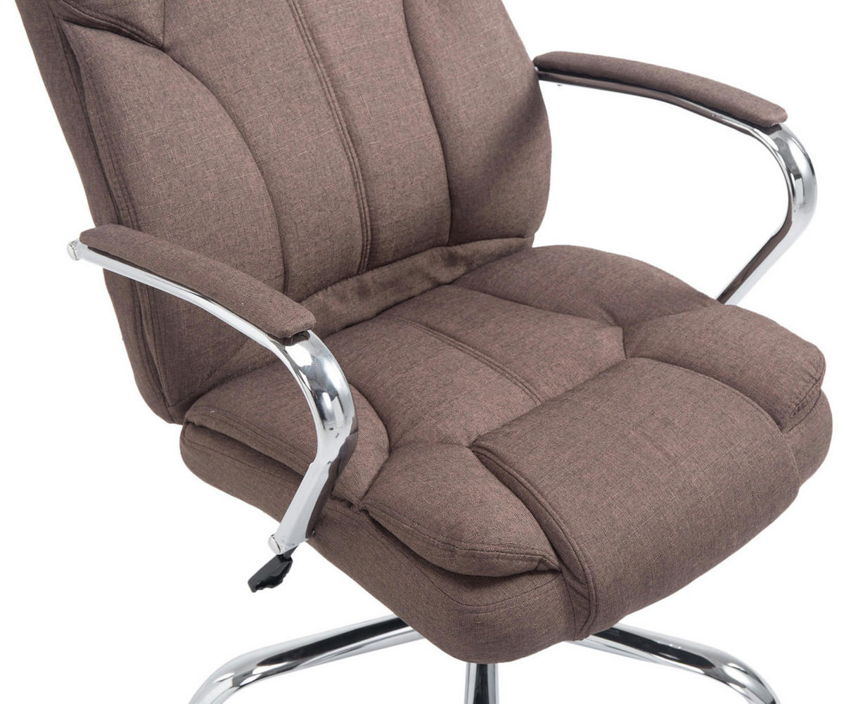 BÜROSTUHL JUBEL Stoff 115x62x70 Braun Stoff Metall - Braun, Textil/Metall (62/115/70cm) - DELUKE