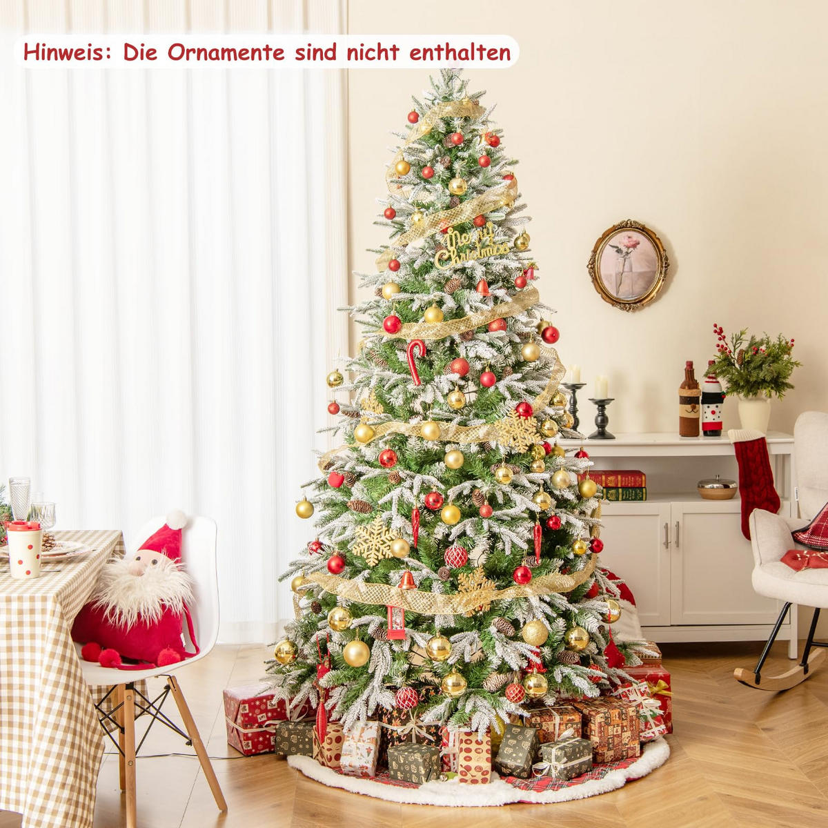 WEIHNACHTSBAUM mit 470 warmweißen LED-Lichtern 225 cm grün - Grün, Metall (225cm) - COSTWAY