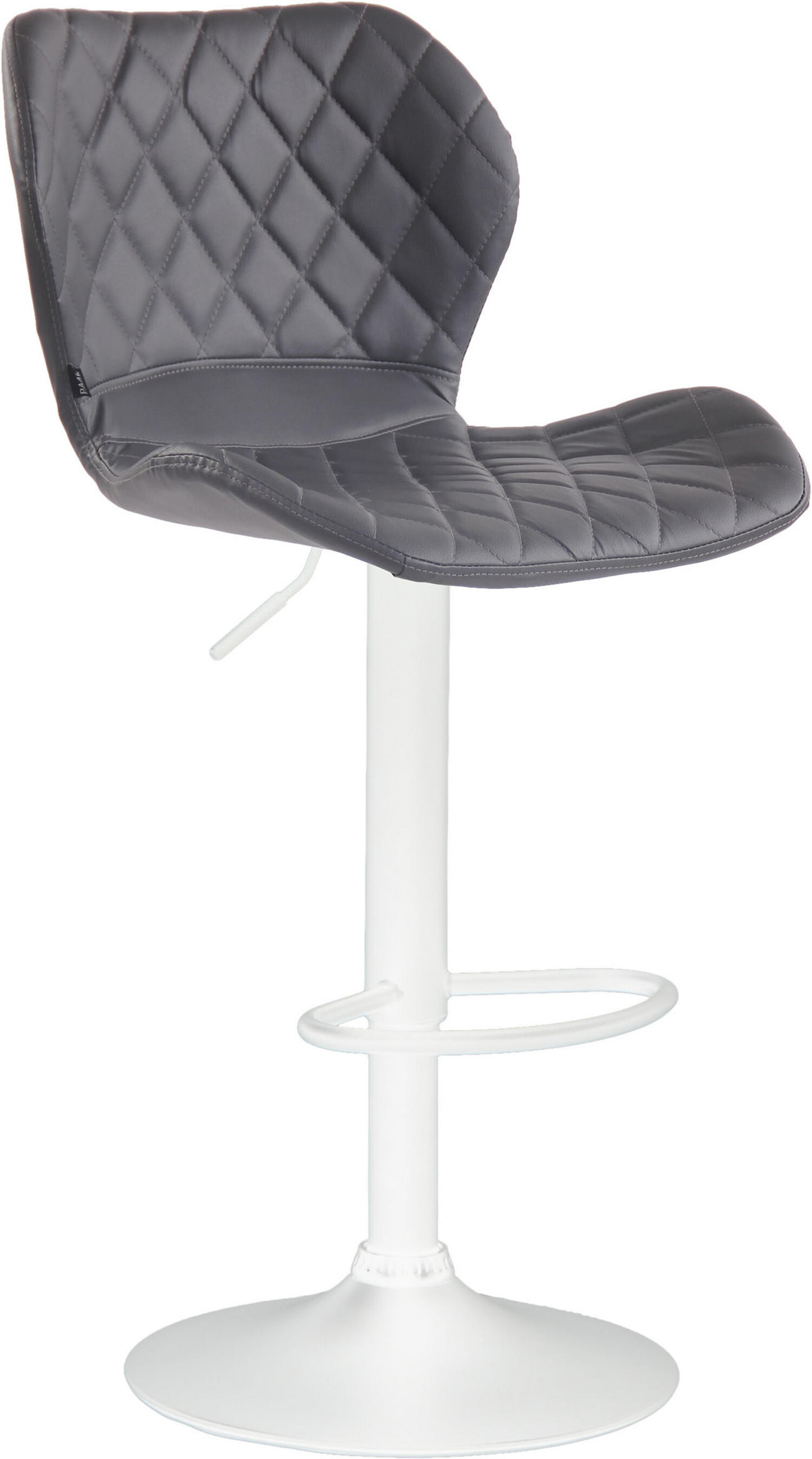 BARHOCKER Cora, Gestell weiß, Kunstleder Grau - Weiß/Grau, Kunststoff/Textil (47/100/51cm) - TPFLiving