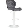 BARHOCKER Cora, Gestell weiß, Kunstleder Grau - Weiß/Grau, Kunststoff/Textil (47/100/51cm) - TPFLiving