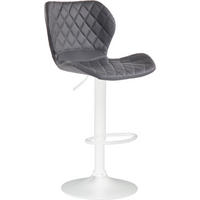BARHOCKER Cora, Gestell weiß, Kunstleder Grau - Weiß/Grau, Kunststoff/Textil (47/100/51cm) - TPFLiving
