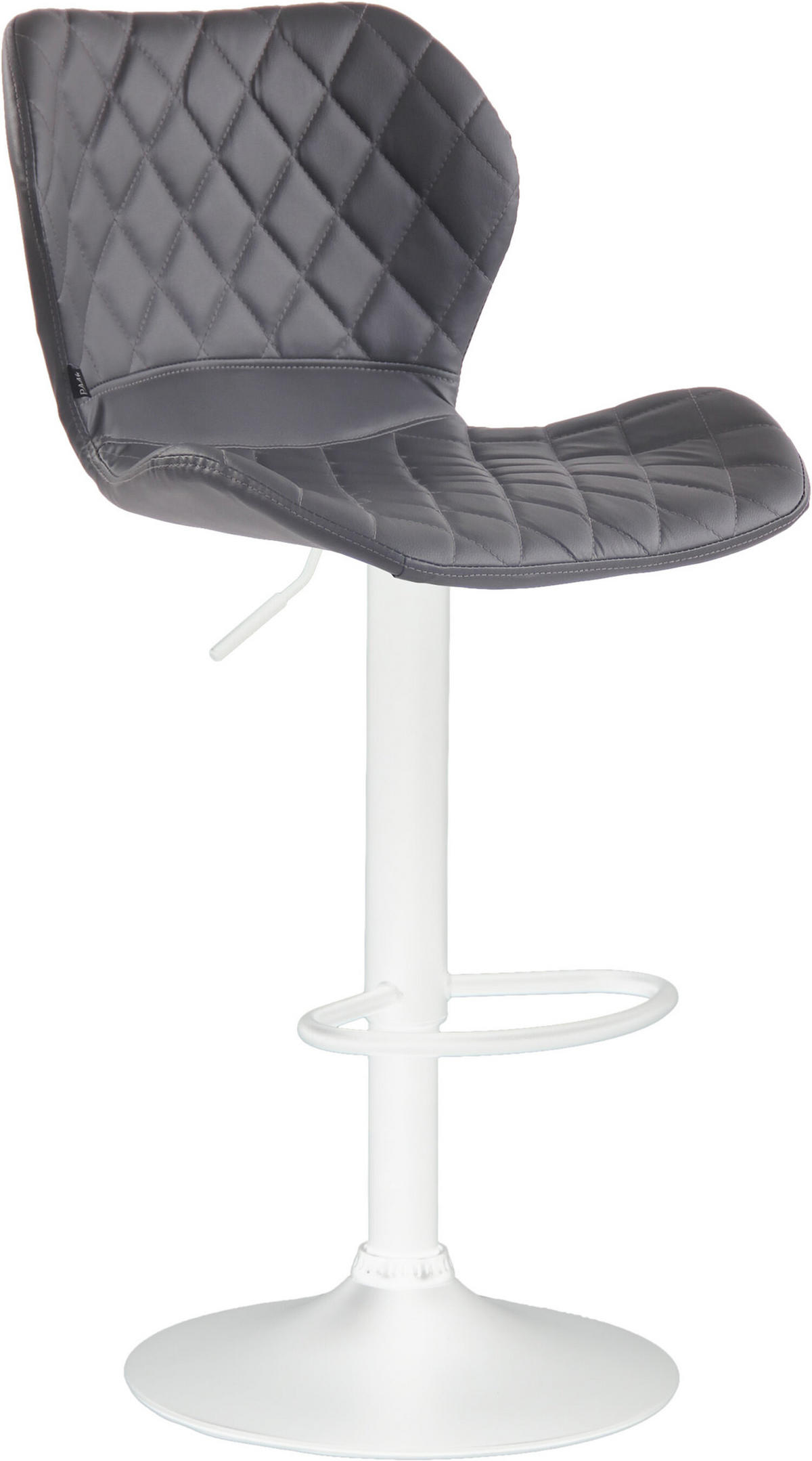BARHOCKER Cora, Gestell weiß, Kunstleder Grau - Weiß/Grau, Kunststoff/Textil (47/100/51cm) - TPFLiving