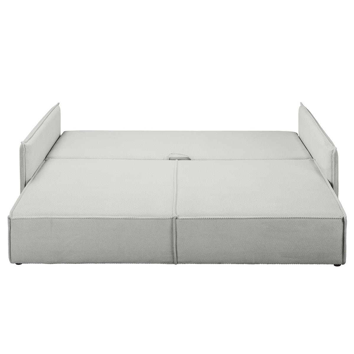 SCHLAFSOFA - Hellgrau/Schwarz, Kunststoff/Textil (221/70/105cm) - home24