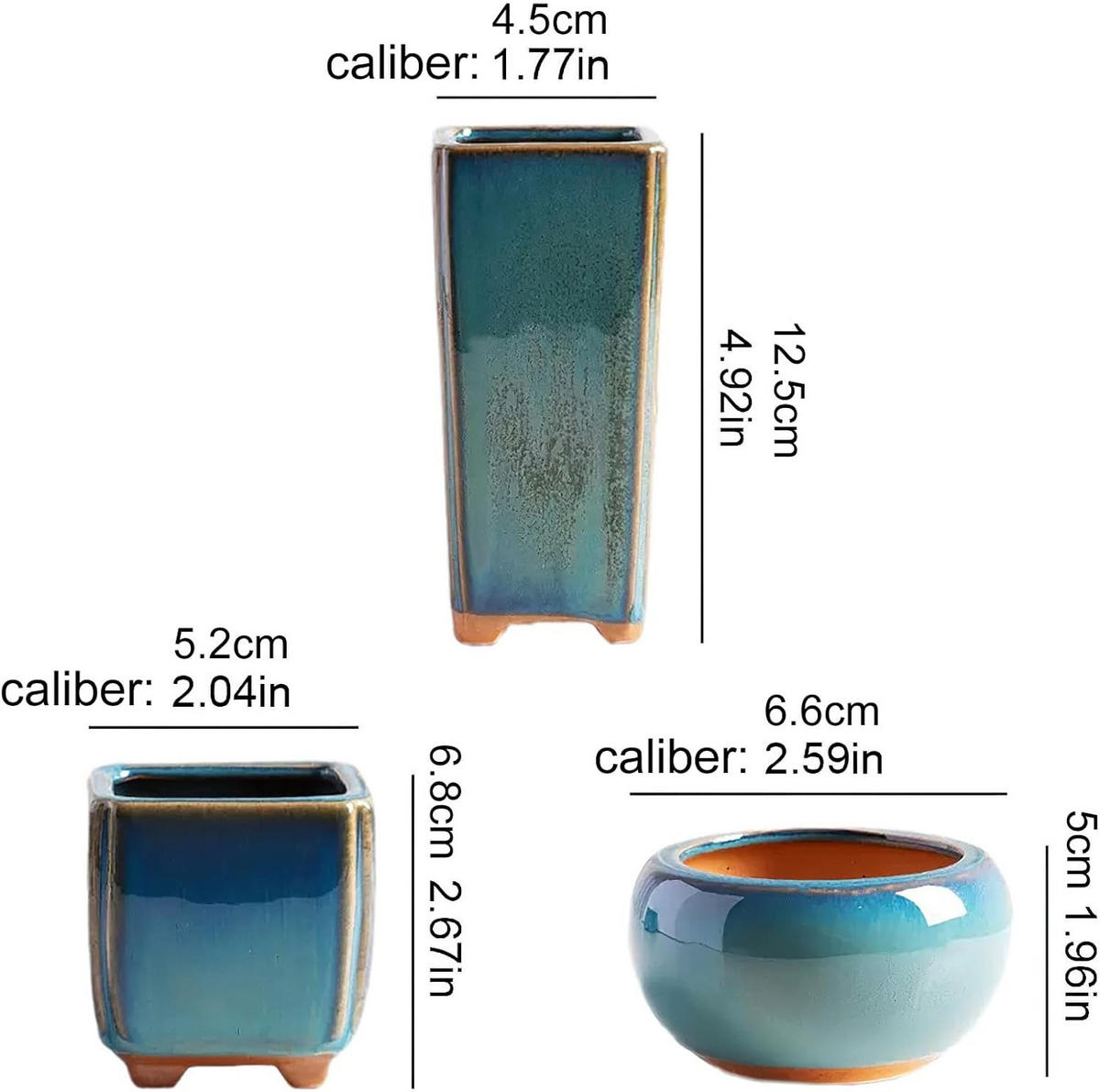 VASE 5,5 x 5,5 x 12,5 cm Keramik - Blau, Keramik (6cm) - LIBRATON