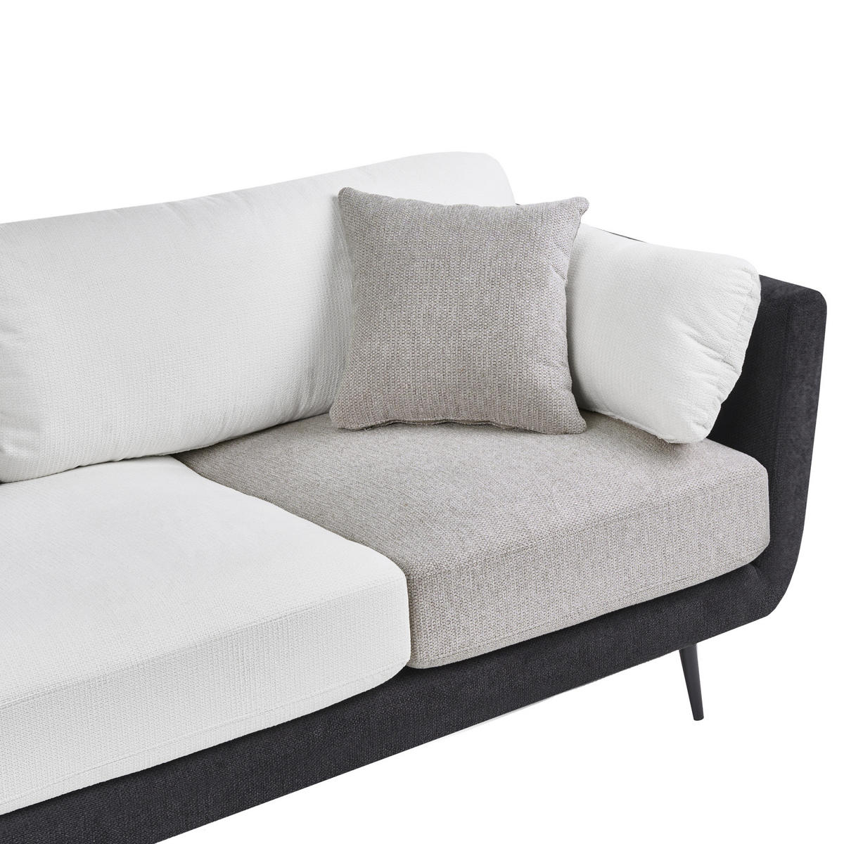 POHOVKA 3-místná Látka Černá Bolga - černá, textil (185/89/83cm) - Beliani
