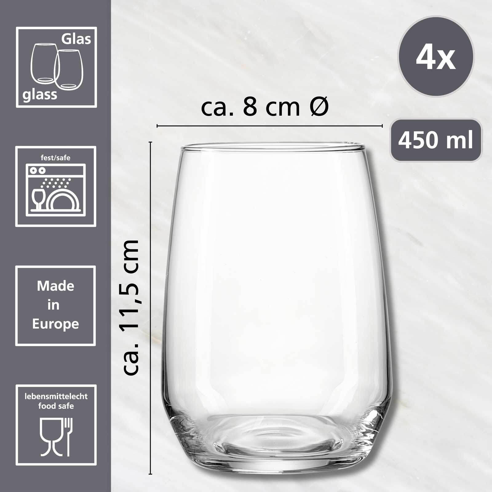 WASSERGLÄSER Rumba transparent 450 ml 4er Set - Transparent, Glas (0.45L) - Ritzenhoff Breker