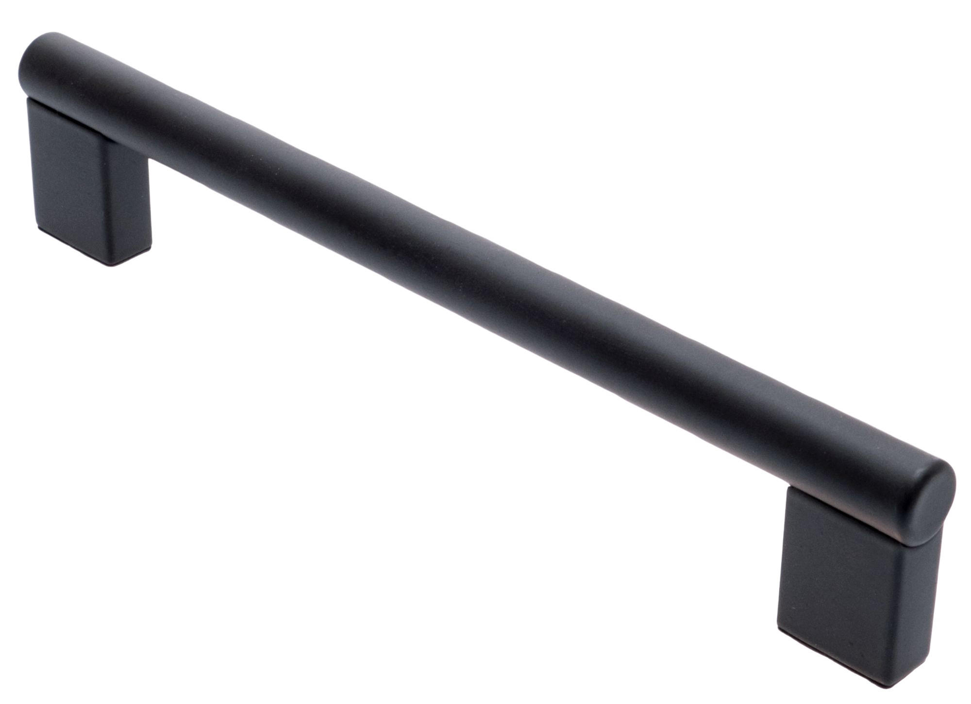 MÖBELGRIFF BA 128mm, Küchengriff schwarz matt, Griffstange Ø 12mm - Schwarz, Metall (1.2/3.4/15cm)