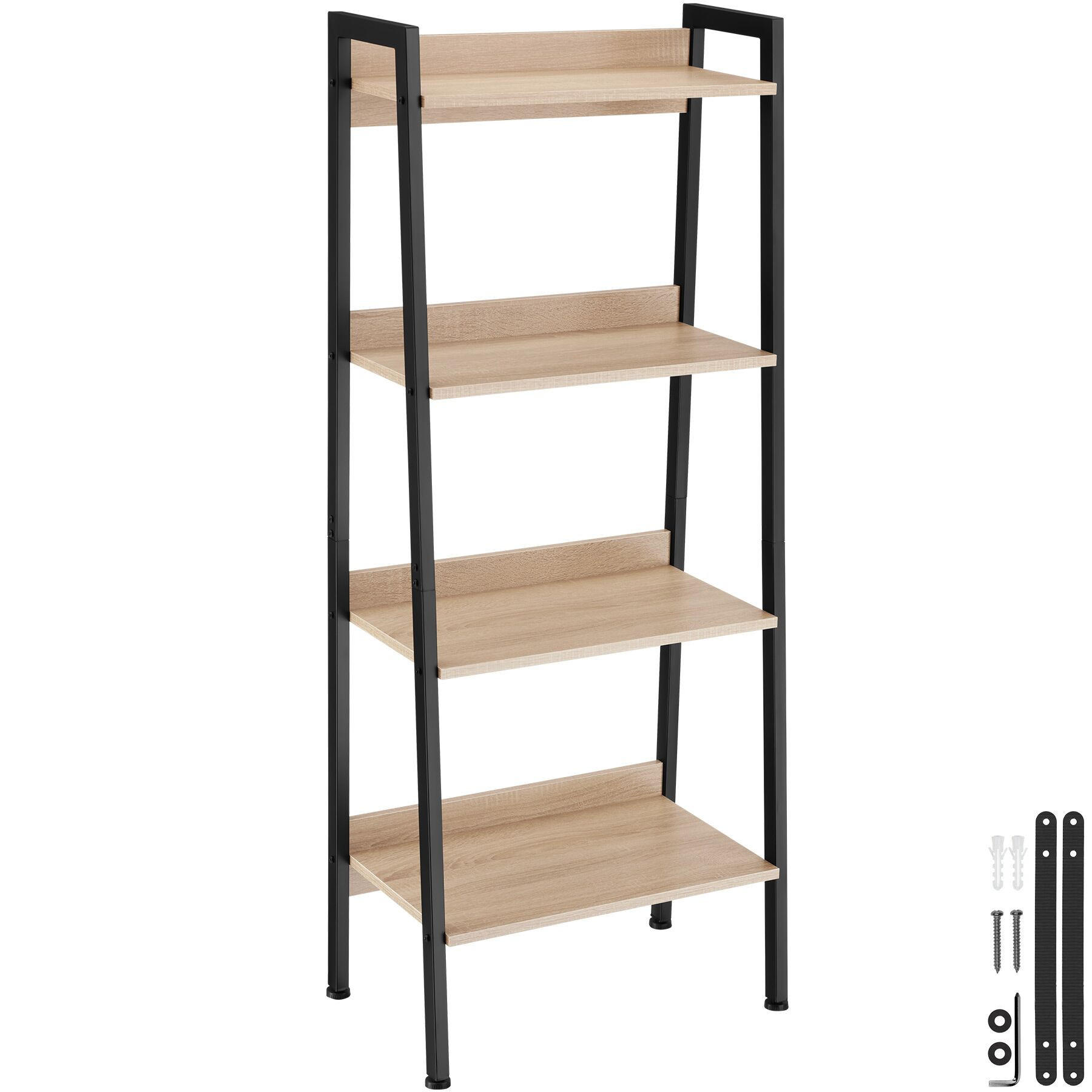 LEITERREGAL Chatham,inklusive Kippschutz, 57,5 x 34 x 138 cm,Industrial Holz hell, Eiche Sonoma - Naturfarben, Holzwerkstoff (34/138/57.5cm) - tectake