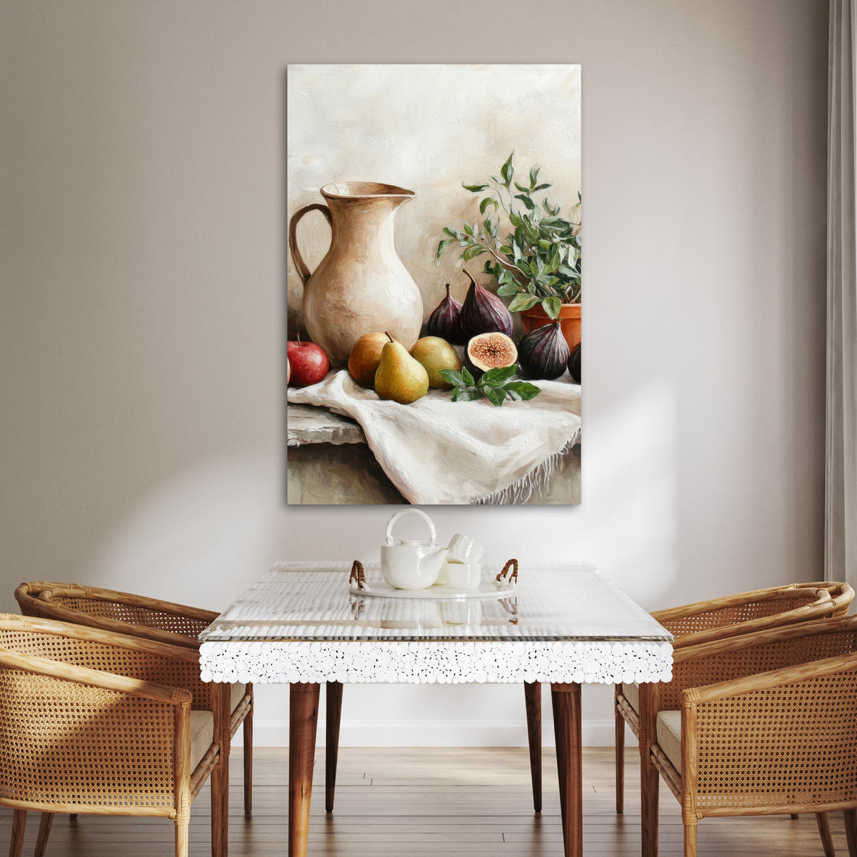 LEINWANDBILD Obst - Kräuter - Ländlich 80x120 cm - Naturfarben, Textil (80/120cm) - MuchoWow