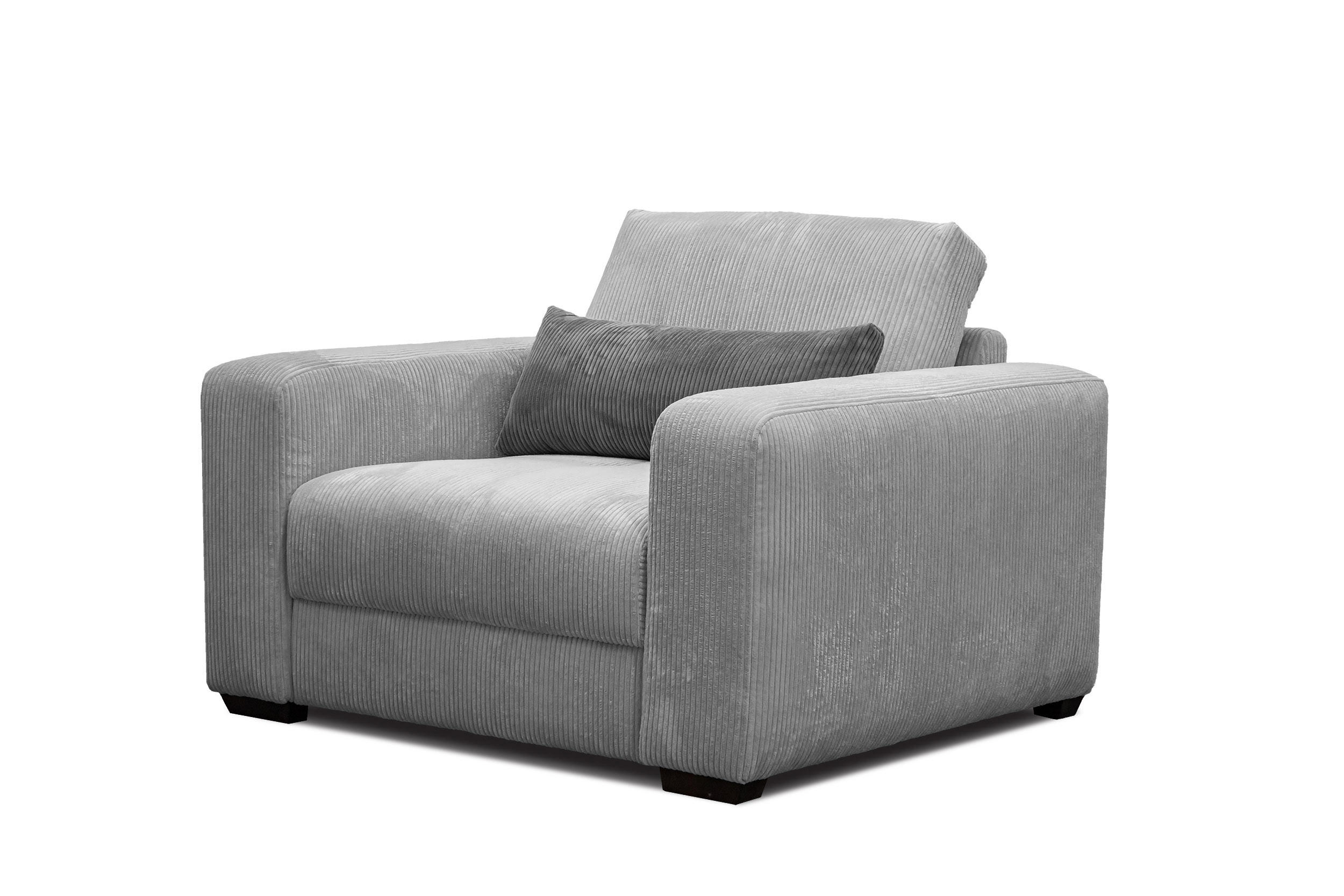 SESSEL OLI in Cordstoff hellgrau - Hellgrau, Holz/Textil (130/91/108cm) - Courtois Laville