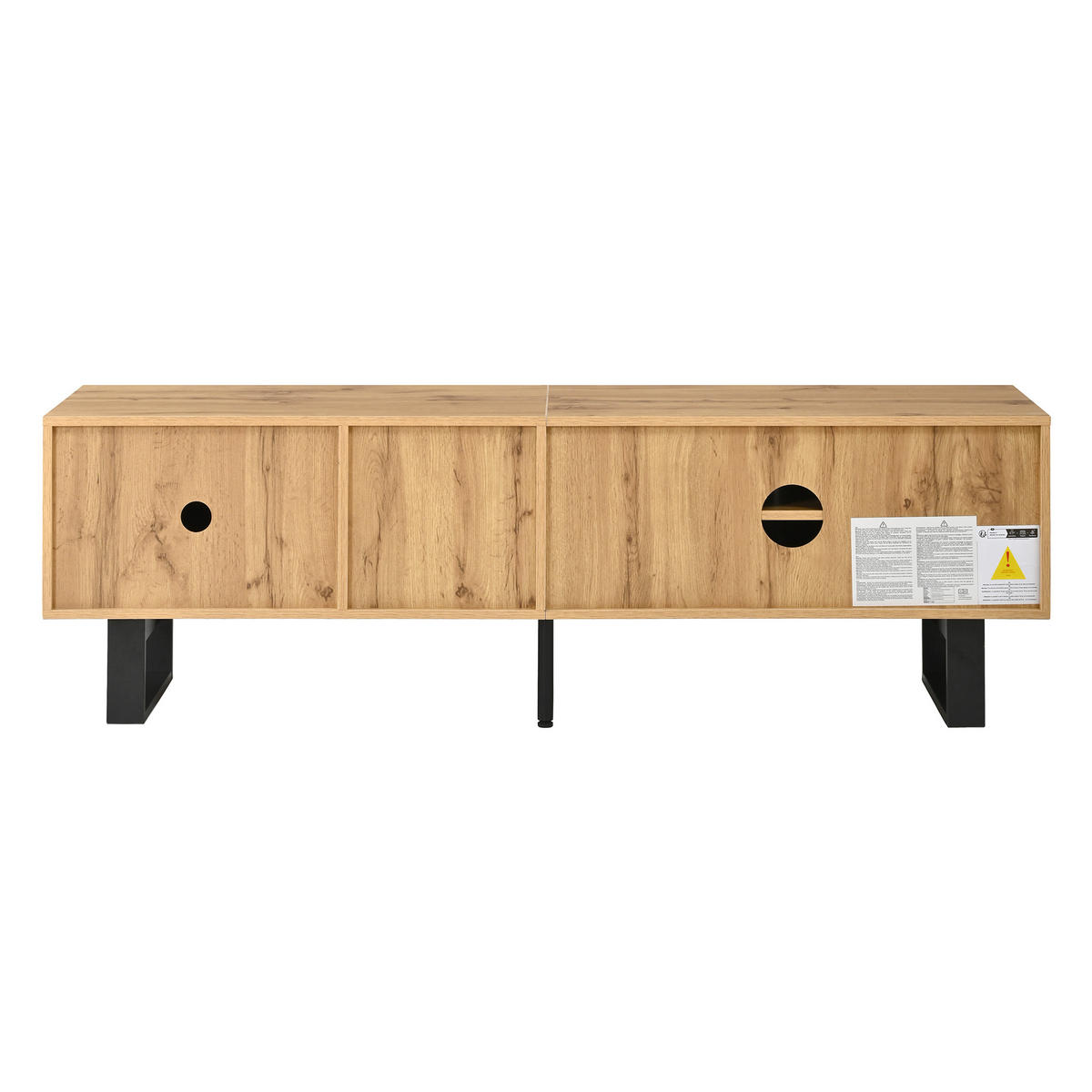 LOWBOARD DE-40128 mit Eisenbeinen Natur - Naturfarben, Holzwerkstoff (160/50/40cm) - ComfortXL