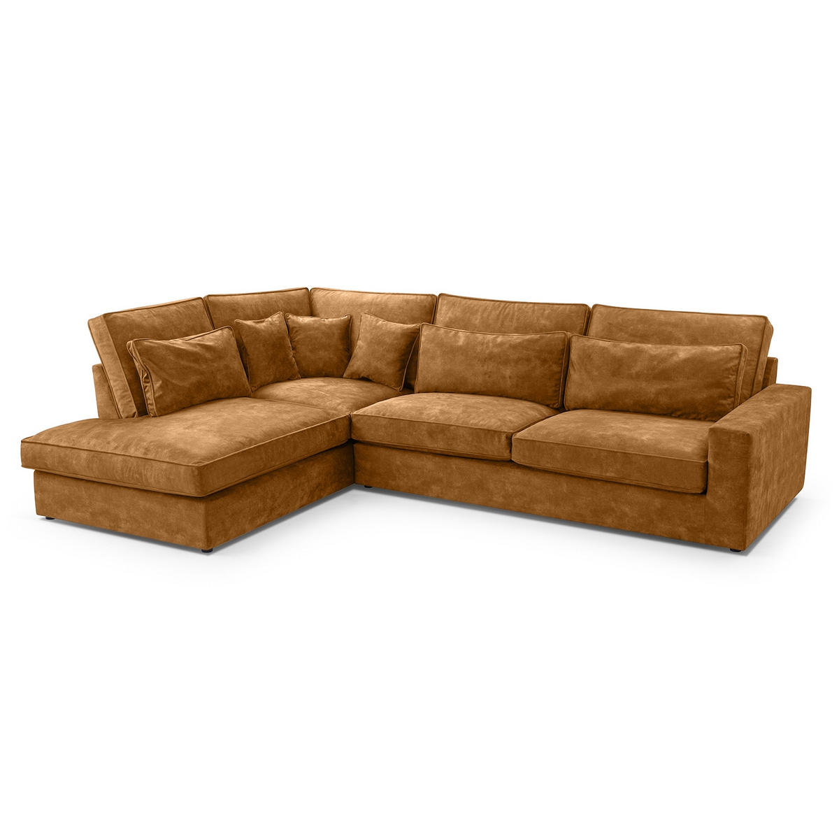 ECKSOFA Eckcouch Monica L-form, Braun - Braun, Textil (224/314cm) - Fedve