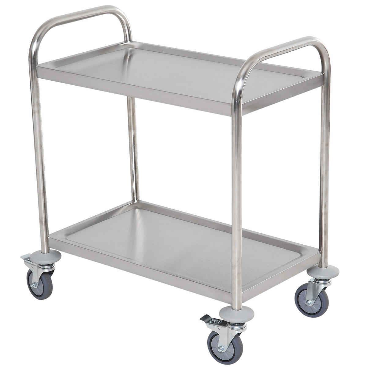 KÜCHENWAGEN, Zweistöckiger Edelstahl-Rollwagen, 80 x 45 x 82 cm, Silber - Multicolor, Metall (80/82/45cm) - FORIOUS
