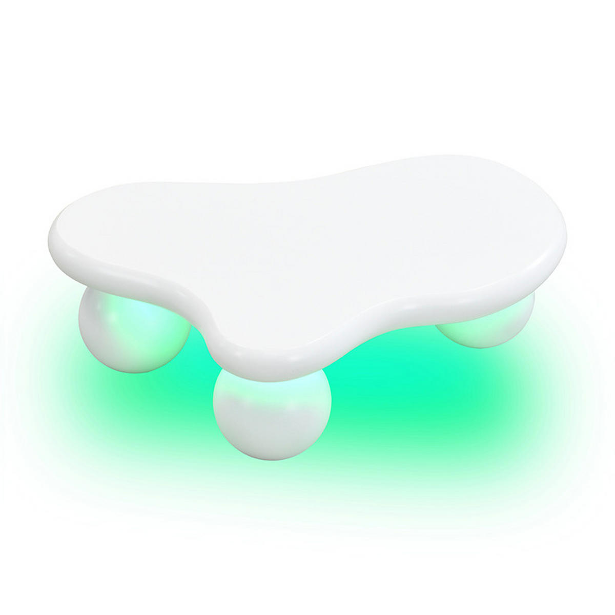 COUCHTISCH Wolkenstil 95/32 cm weiß mit LED-Beleuchtung 16 Farben - Weiß, Holzwerkstoff (95/62.5/32cm) - OKWISH