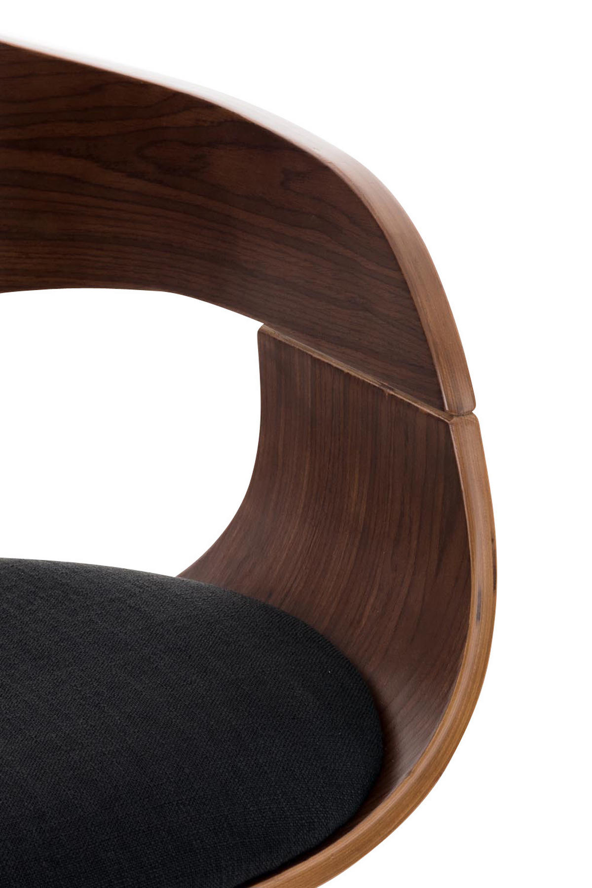 BARHOCKER Nadan Stoff Walnuss/schwarz - Schwarz, Textil/Metall (50/88/48cm) - DELUKE