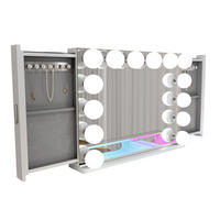 SCHMINKSPIEGEL mit LED-Beleuchtung und Bluetooth weiß 80/60 cm Extra große Glühbirne - Weiß, Metall (80/60/10cm) - VANITII