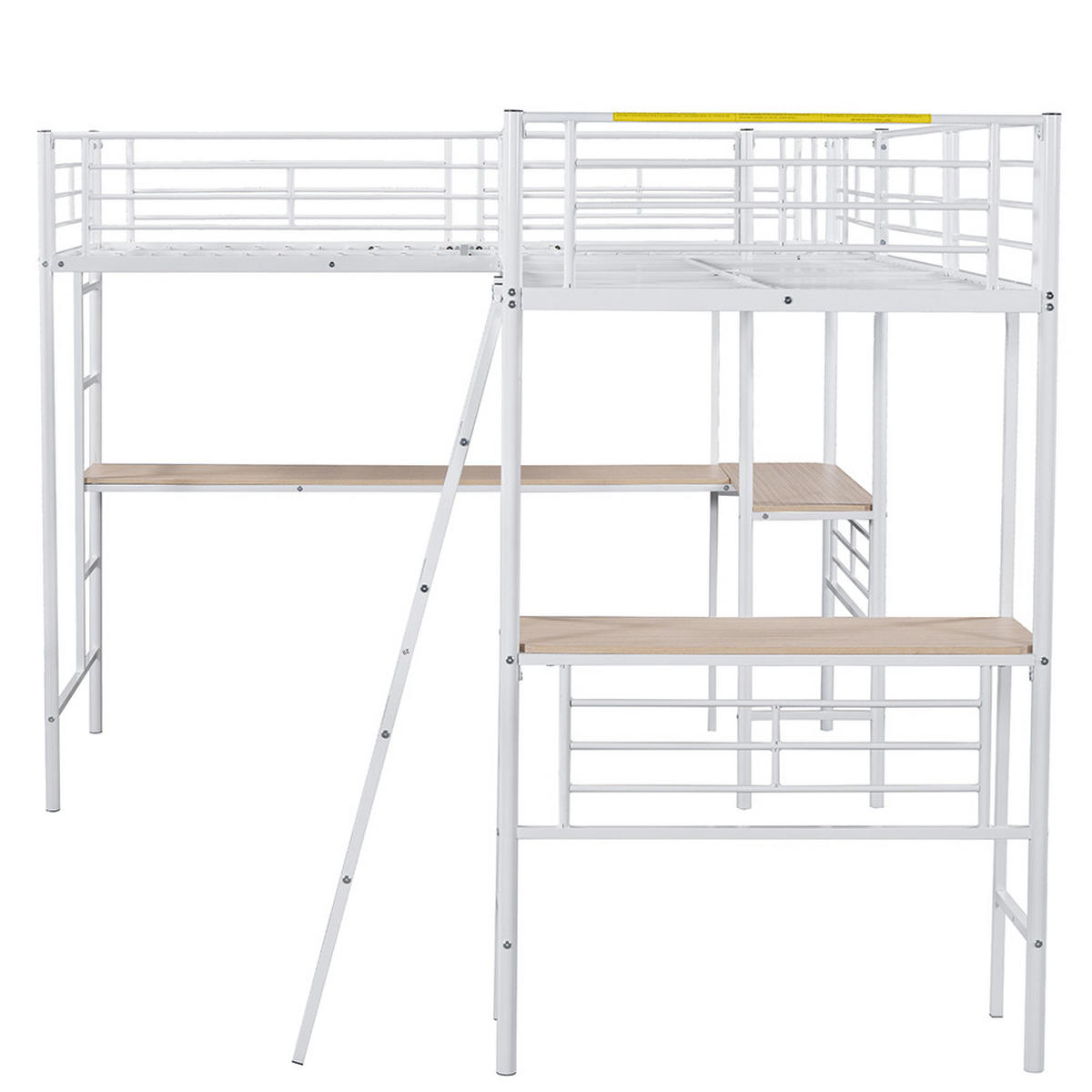 HOCHBETT 90/200 cm in Weiß mit Doppeltreppe - Weiß, Metall (90/200cm) - KOMHTOM
