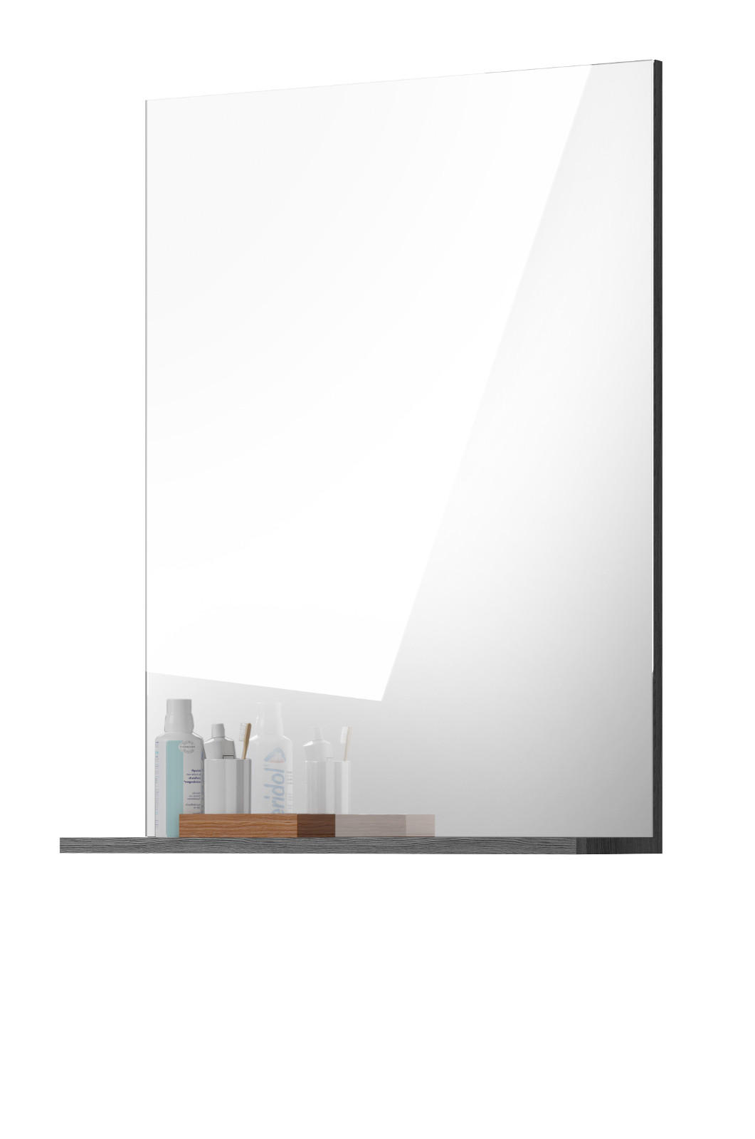 SPIEGEL grau 60/79 cm mit Ablage, Badezimmerspiegel - Grau, Holzwerkstoff (60/79/18cm) - Inn.Furn