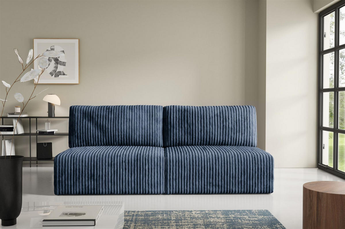 SCHLAFSOFA Natalia Xs - Dunkelblau, Holzwerkstoff/Textil (216/85/105cm) - Fun Möbel