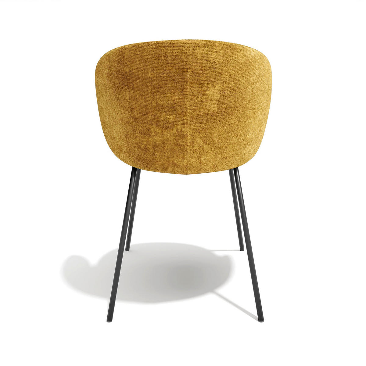 ESSZIMMERSTUHL Texturierter Samt Senf 53.5cm - Dunkelgelb, Textil (53.5/75/54cm) - Sia Home