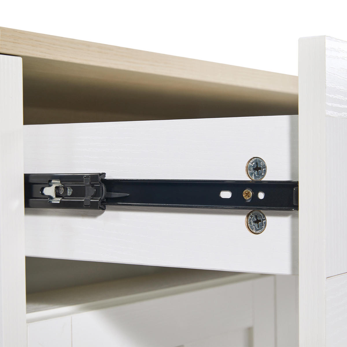 BARTISCH AUSZIEHBAR Stauraum 2 Schubladen 4 Fächer Weiß - Weiß, Holzwerkstoff (133/93.5/70cm) - FLIEKS