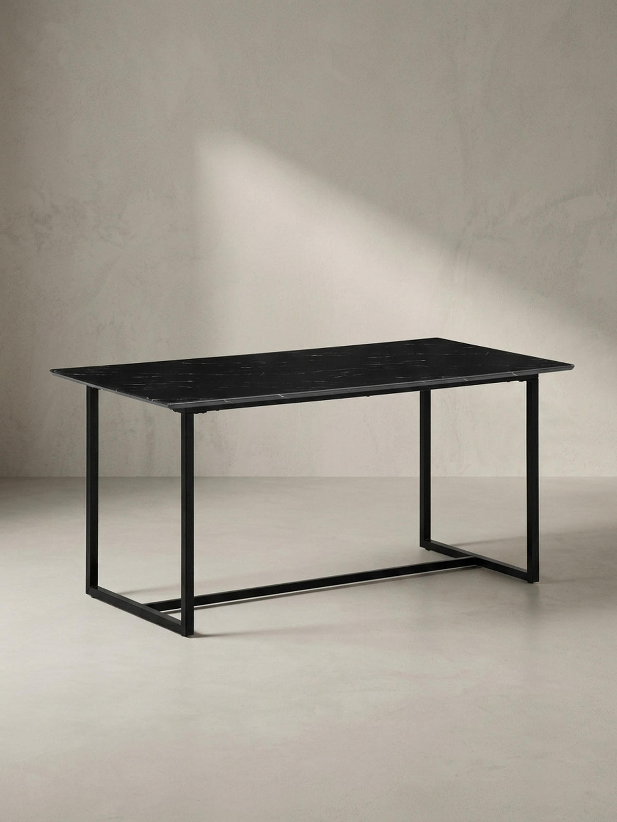 ESSTISCH Marmoroptik Metall Rechteckig Modern Klein, Schwarz 120x60x76 cm - Schwarz, Holzwerkstoff/Metall (60/120/76cm) - KADIMA DESIGN
