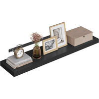 WANDREGAL Freischwebend Schwarz 100B x 22,9L x 3,8H - Schwarz Hochglanz, Holz (100/3.8/22.9cm) - Woltu