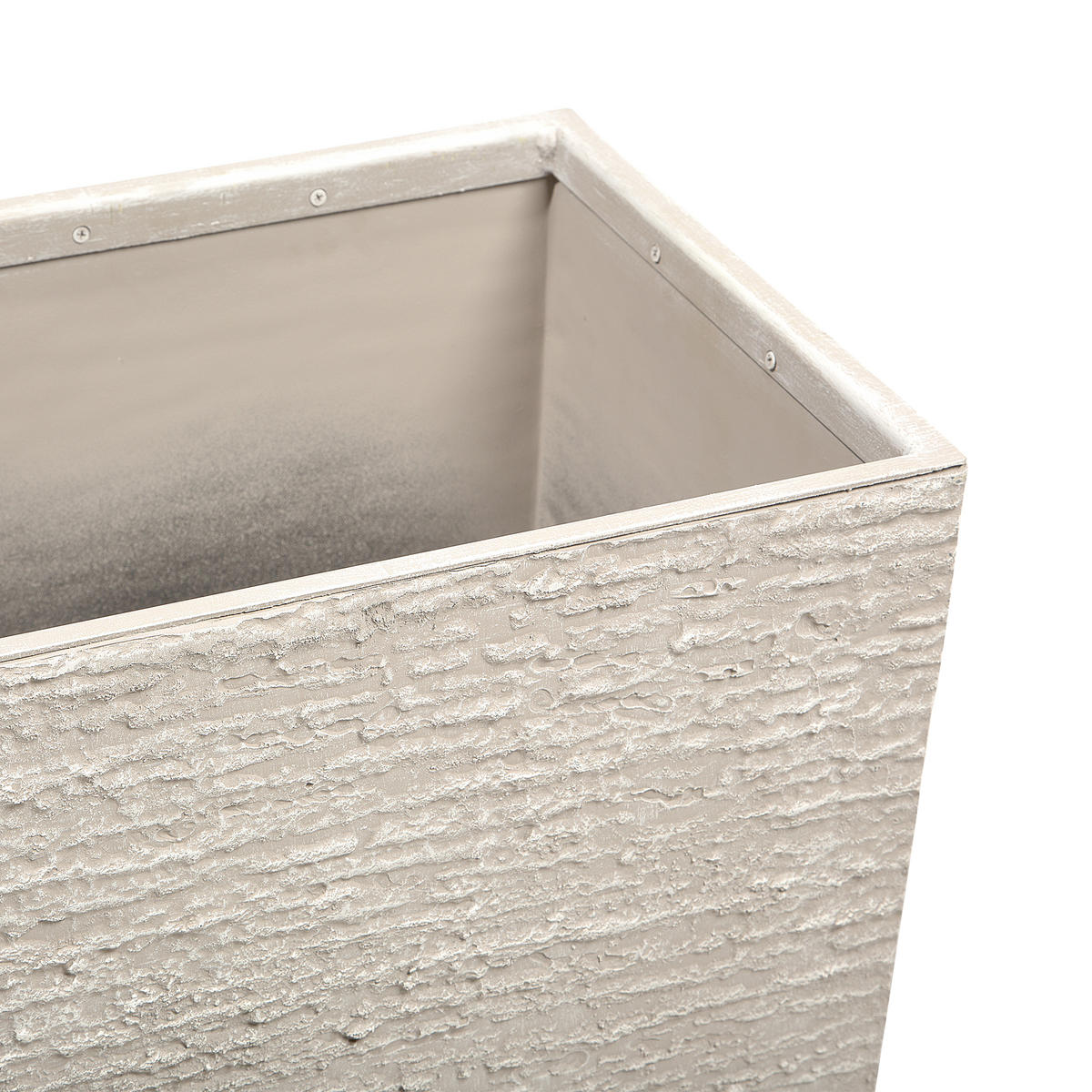 BLUMENTOPF hellbeige rechteckig 29/70/50 cm Edessa - Beige, Stein (50cm) - Beliani