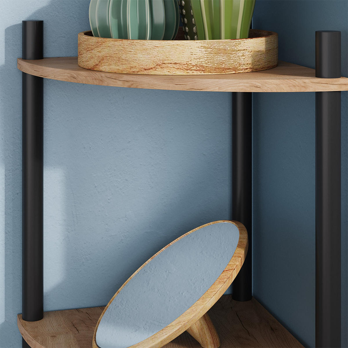 ROHOVÁ POLICE Bivio Zlatý dub power/antracit - medově dubová, kompozitní dřevo (29/102.5/29cm) - Vicco