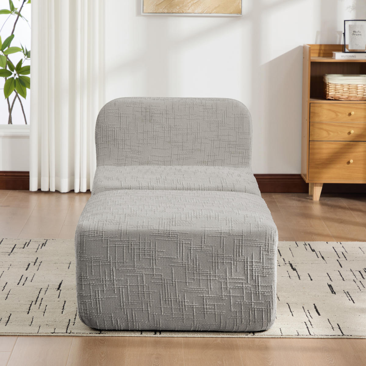 SESSEL DE-35117 mit Ottoman Grau - Grau, Textil (182.5/73/76.5cm) - ComfortXL