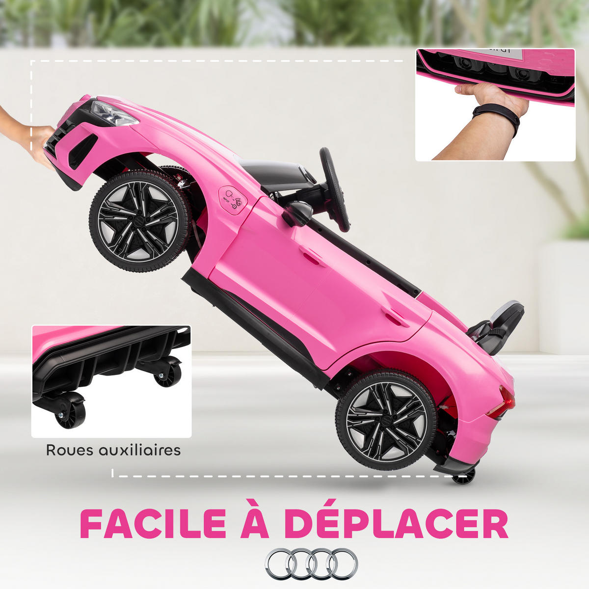 ELEKTRO-KINDERAUTO DE-13059 Fernbedienung Rosa - Pink, Kunststoff (103/58/41cm) - ComfortXL