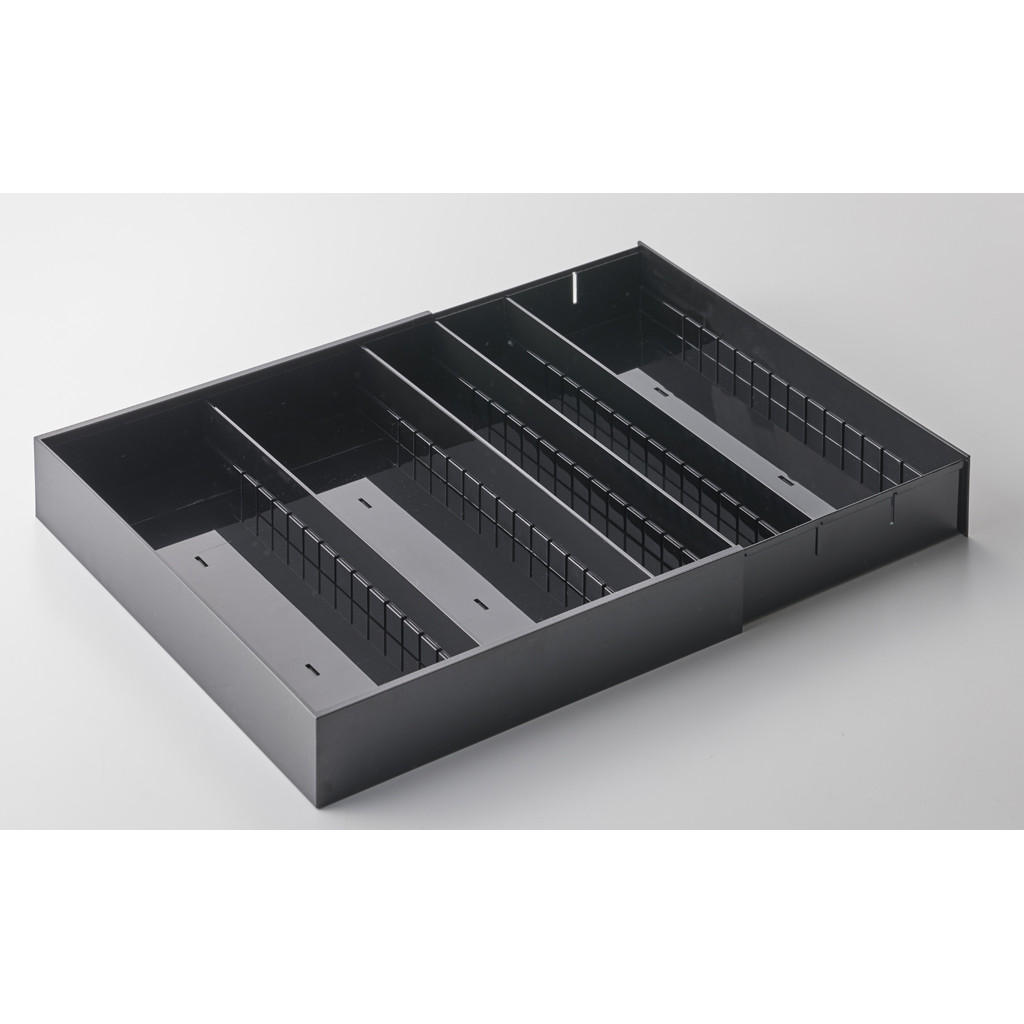BESTECKORGANIZER 5416 Schwarz Kunststoff 30–47,5 x 35 x 5,5 cm - Schwarz, Kunststoff (47.5/5.5/35cm) - Yamazaki