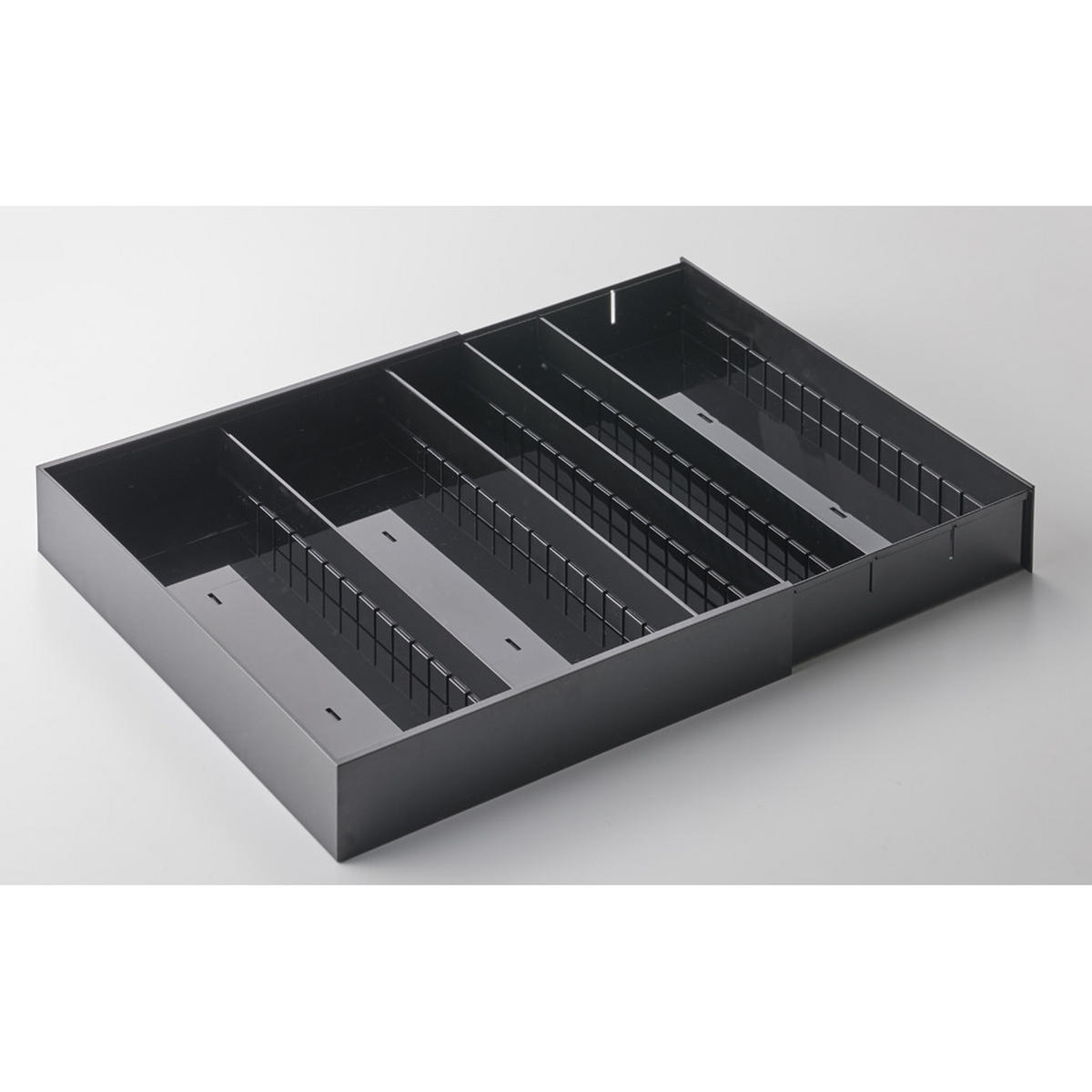 BESTECKORGANIZER 5416 Schwarz Kunststoff 30–47,5 x 35 x 5,5 cm - Schwarz, Kunststoff (47.5/5.5/35cm) - Yamazaki