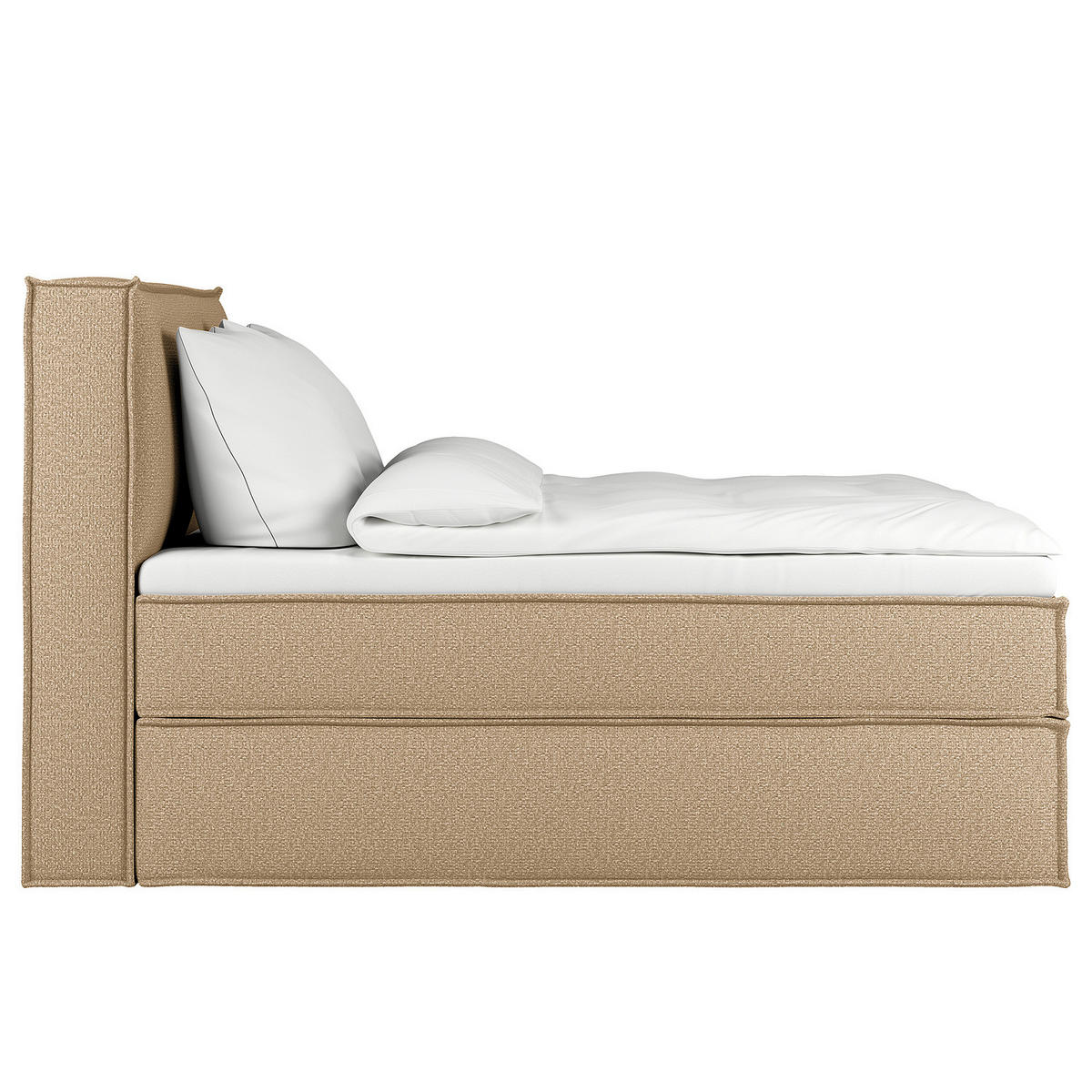 BOXSPRINGBETT mit Kopfteil - Premium - Beige, Textil (180/200cm) - home24