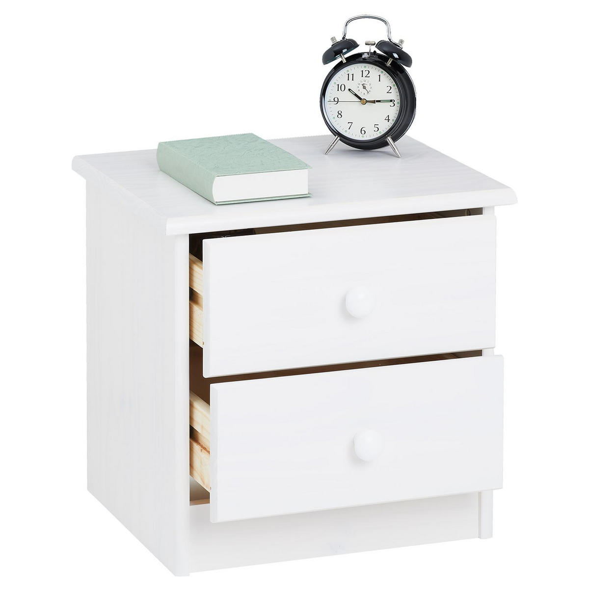 NACHTTISCH RONDO - Weiß, Holz (43/41/35cm) - IDIMEX