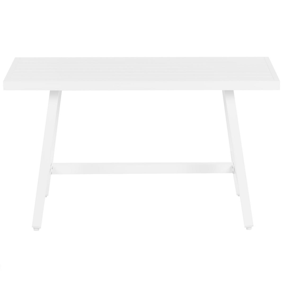 GARTENTISCH Weiß Fratte - Weiß, Metall (120/64/69cm) - Beliani