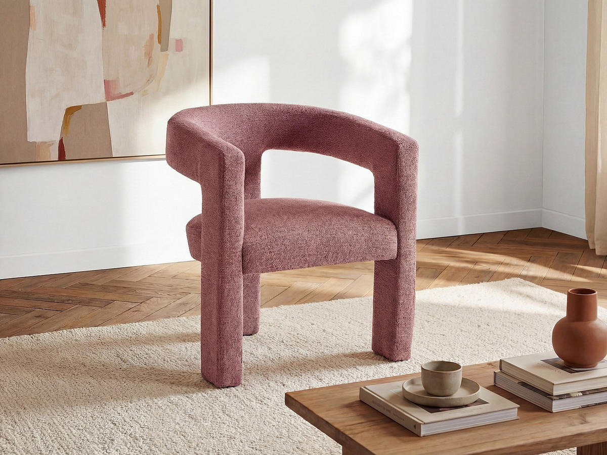 SESSEL mit gerader Rückenlehne - 1 -Sitzer - Polyester - rosa - FAVINA - Pink, Textil (64/75/59cm) - Vente-Unique