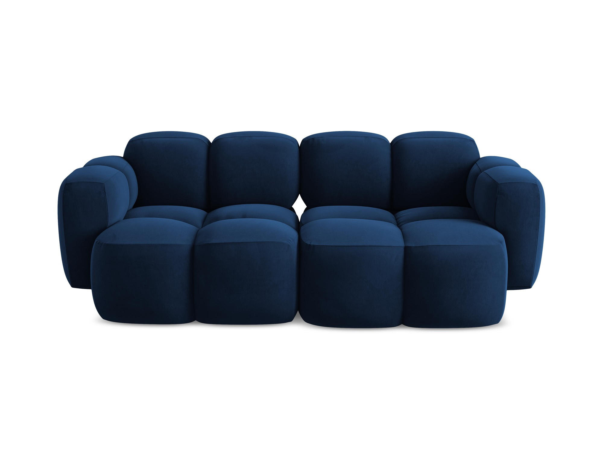 2-SITZER SOFA Samt Stoff Blau - Blau/Schwarz, Holzwerkstoff/Kunststoff (210/72/115cm) - Makamii